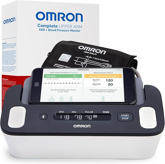 OMRON - Komple Kablosuz Üst Kol Tansiyon Aleti + EKG - Dahili Bluetooth Teknolojisi