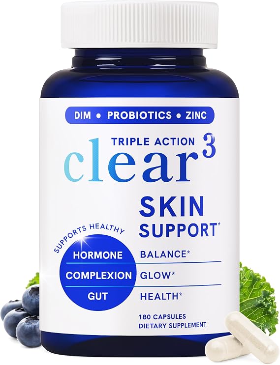 Clear Skin Supplement Acne Support, Zinc DIM, Probiotics, Doctor-Formulated