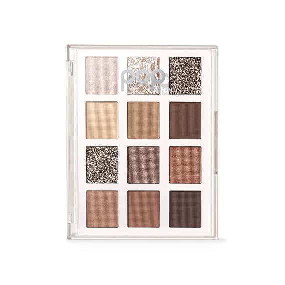 POP Beauty LIGHTSHOW PALETTE | BASIC - Eyeshadow Palette, 12 Shades, Complementary Colours, Multi-Textured, Richly-Pigmented | Matte, Metallic, Satin, Glitter