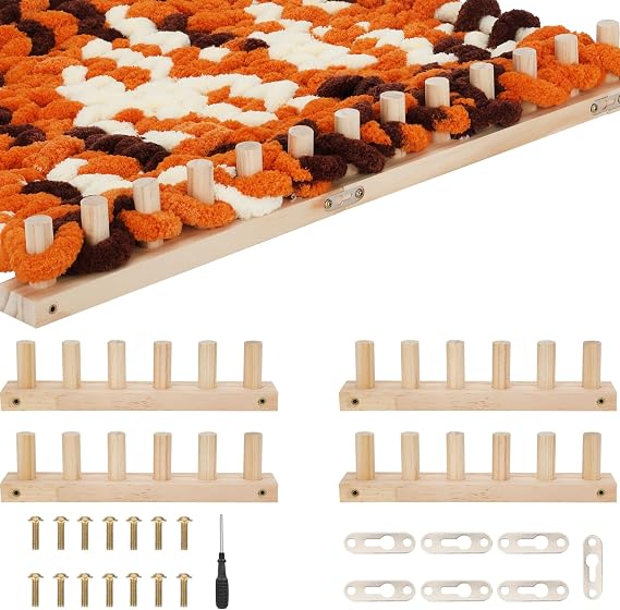 Chunky Blanket Loom, 48" Chunky Knitting Loom for Blanket Making, Foldable and Portable