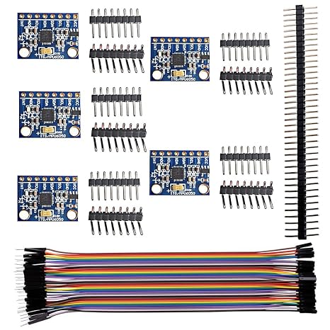 5PCS GY-521 6 DOF mpu6050 Accelerometer Sensor Module MPU-6050 3 Axis Gyroscope 3 Axis Acceleration 16 Bit IIC I2C Breakout Board for Arduino
