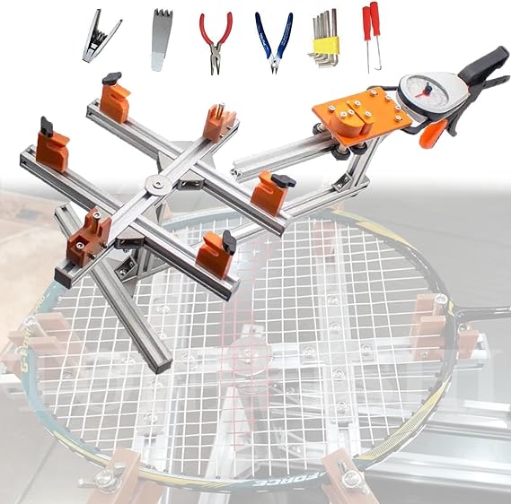 Electric Stringing Machine Head Restring Machine, Badminton Racket Stringer DIY Racket Frame Threading Machine with Stringing Accessories