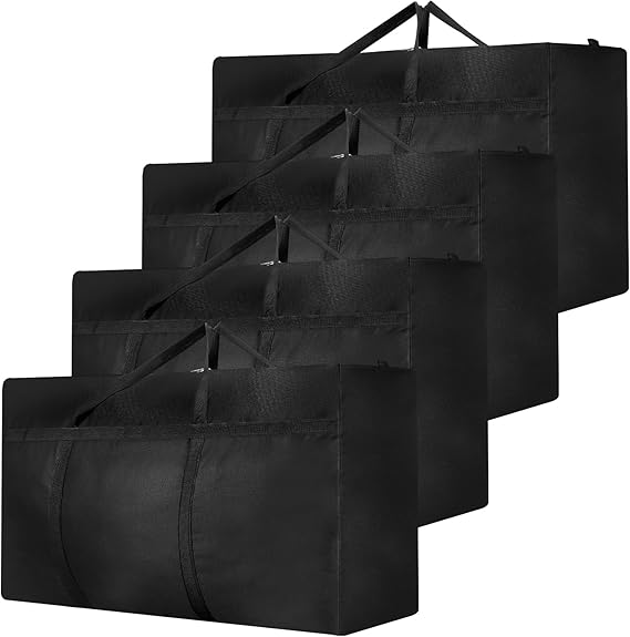 4 Pack 180L Jumbo Moving Storage Bags With Reinforced Handles, Blue