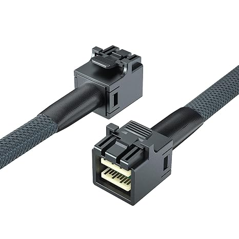 10Gtek SFF-8643 to SFF-8643 12G Internal Mini SAS HD Cable, with Sideband, for NVMe Backplane/RAID Card, Hot-Swap & SATA Compatibility, 100-Ohm, 1-m(3.3ft)