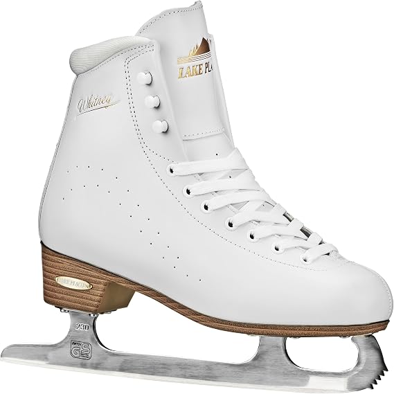 Lake Placid Whitney Women's Traditional Figure Ice Skates, White, Size 10