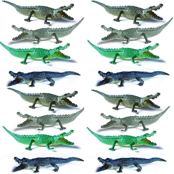 Crocodile Toys, 16 Pack 6 Inch Alligator Action Figures, Party Favors