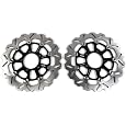 1 Pair Floating Front Brake Discs Rotors Compatible with Kawasaki ZG1400 Concours 1400 2008-2010 ABS 2008-2020, Ninja ZX14R 2006-2017, Black Motorcycle Accessories Parts