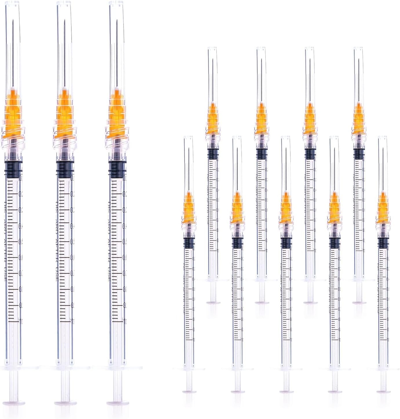 20pcs 1ml/cc 25G-25mm tip, single use luer-lock independent packaging, easy to use (20 pack)