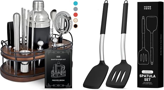 Home Hero 22 Pcs Bartender Kit + 2 Pcs Silicone Spatula