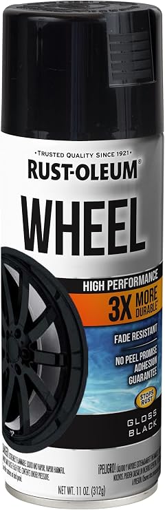 Rust-Oleum High Performance Wheel Spray Paint, Gloss Black | Resists Brake Dust | Durable Wheel Finish | Weather Resistant | Any-Angle Spray | Automotive Grade