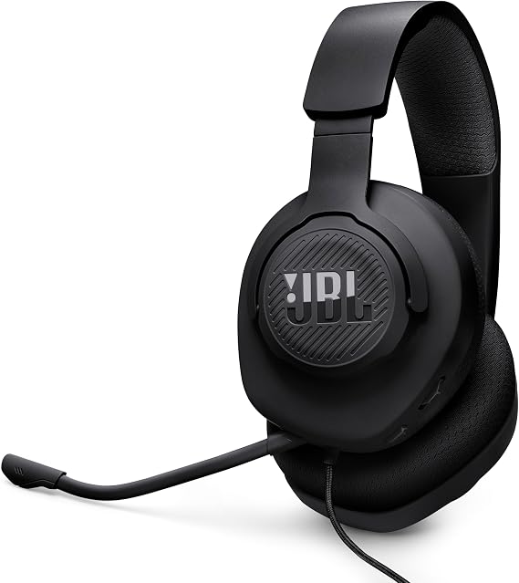 JBL Quantum 100M2 - Wired Over-Ear Gaming Headset Omnidirectional, Removable Mic, Mute Option, Fabric Covered Memory Foam Ear Cushions, Fits All Platform Black