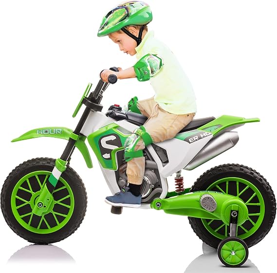 TOBBI 12V Dirt Bike Ride on Toy Electric Motorcycle for Kids