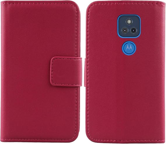 Genuine Leather Case TPU Silicone Shell for Motorola Moto G Play 2021 6.5" Wallet Premium Flip Protection Cover Skin Pouch with Card Slot (Rose)