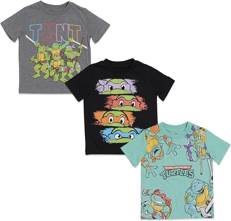 Teenage Mutant Ninja Turtles 3 Pack Pullover T-Shirts Toddler to Big Kid