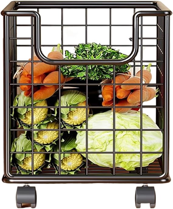 Push Cart,Multipurpose Kitchen Cart-Heavy Duty Rolling Cart,Large Capacity Mobile Organiser | Indoor Outdoor Pantry Bathroom Laundry Bar Portable