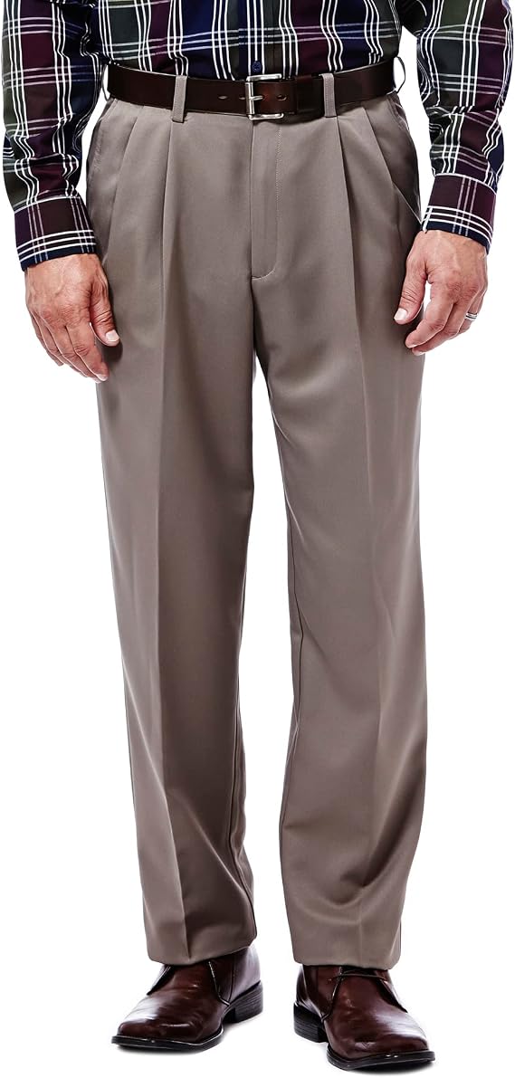 Haggar Men's Classic Fit Cool 18 Pleated Pant