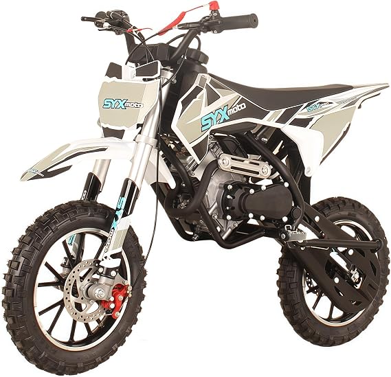 SYX MOTO VK Kids 58cc Dirt Bike, 8-14 4-Stroke Gas Powered Off-Road Mini Bike, Pit Bike Automatic Transmission Pull Start Mini Bike, Up to 22 Mph, EPA Certification(Black)