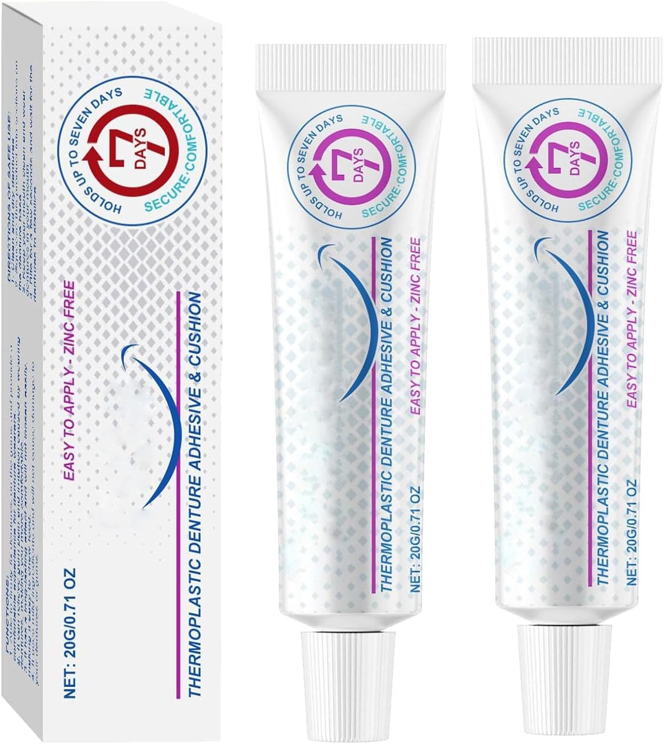 2Pcs Denture Silicone Reline Kit, Silicone Reline Denture Set, Thermoplastic Denture Adhesive Cushion, Adhesive for Teeth Denture, Soft Denture Kit