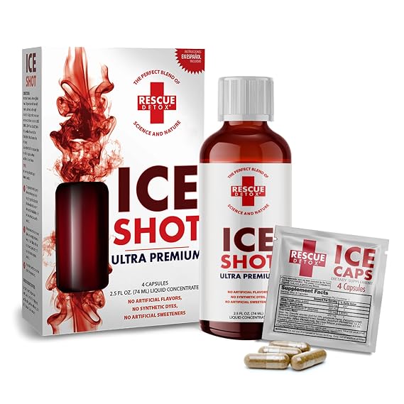 Rescue Detox ICE Shot - 2.5oz Shot + 4ct Capsules | Extra Strength