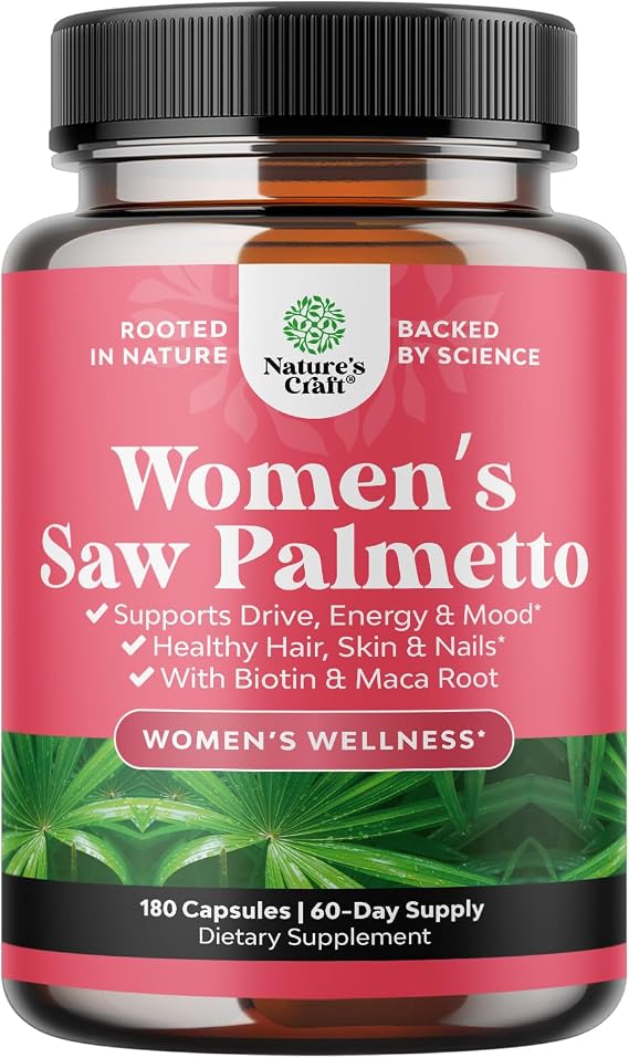 Natures Craft Saw Palmetto for Women - Hair Support 180 Capsules