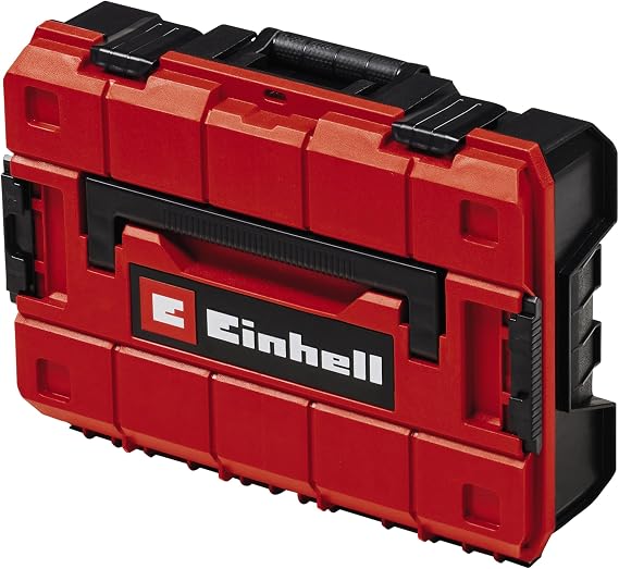 Einhell E-Case S-F System Case for Universal Storage of Tools, 44 x 32 x 13 cm External Dimensions, Max. 25 kg Load, Splashproof, Stackable, Includes 9 Plastic Compartments