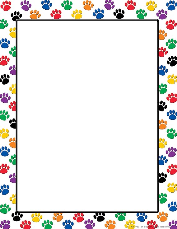 Teacher Created Resources Colorful Paw Prints Computer Paper (4769), Multicolor