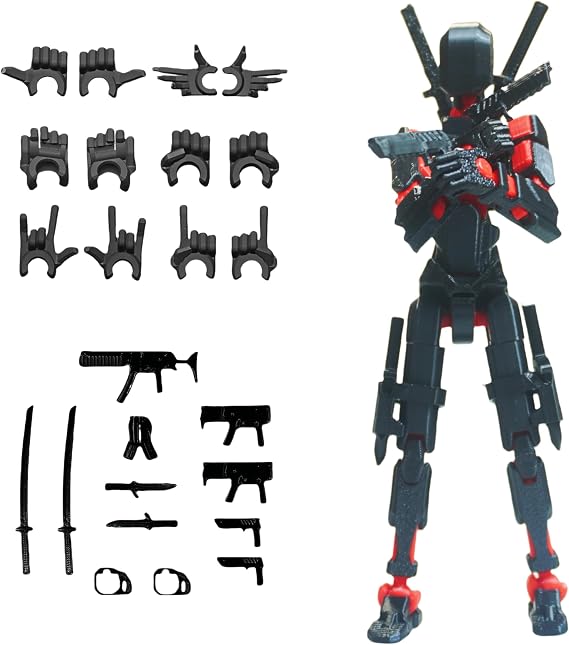 Nemoro Pre-Assembly 3D Printed 5.54'' Stick 13 Action Figure, Multi-Jointed Tian13, Articulated T13 Desktop Decoration,12 in 1 d13 Accessories Best Birthday Festival Gift