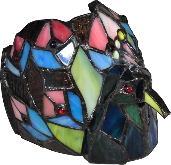Dale Tiffany Peacock Candle Votive, 7-Inch, Multi