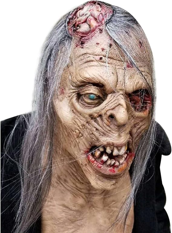Kuberas Zombie Mask Creepy Old Man Scary Halloween Costume Mask for Adults