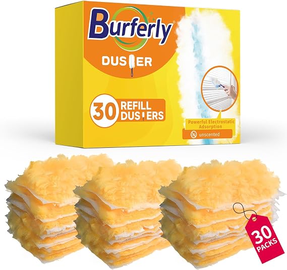 Heavy Duty Duster Refills 30 Count, Microfiber Feather, Orange