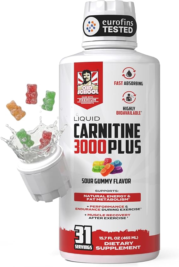 Old School Labs 4-in-1 Liquid L-Carnitine 3000 Plus for Energy & Metabolism