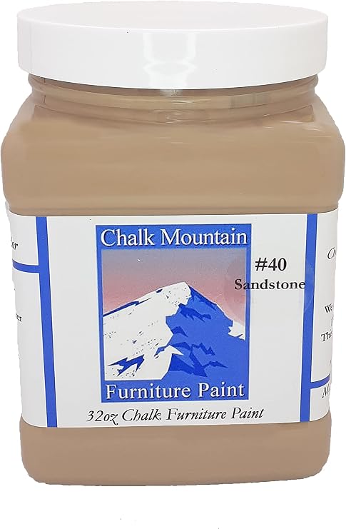 Chalk Style All-in-One Paint: Eco-friendly, matte finish for furniture, home decor, cabinets, and crafts. Low voc and odor. 32oz #40 Sandstone