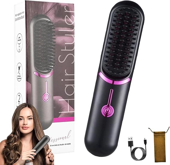 Go Brush Pro, Portable Hair Straighteners,30s Fast Heating