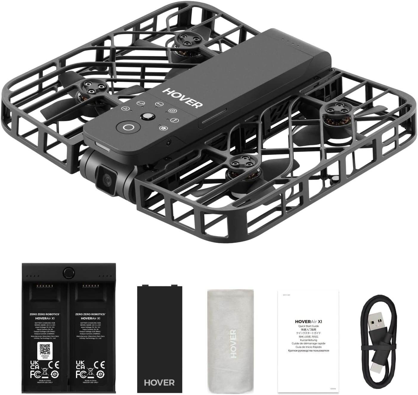 X1 Drone with Camera, Self-Flying Camera Drone with Follow Me Mode, Foldable Mini Drone with HDR Video Capture, Palm Takeoff, Intelligent Flight Paths, Hands-Free Control Black Combo