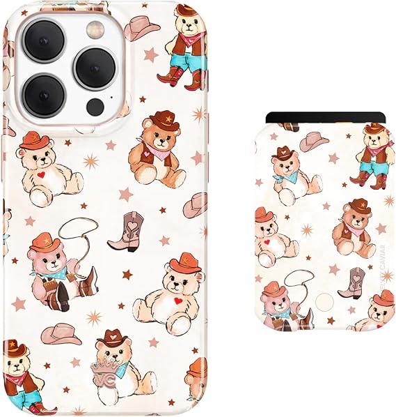 VELVET CAVIAR MagSafe Wallet + iPhone 15 Pro Max Case (Bundle - Cowboy Teddy Bear)
