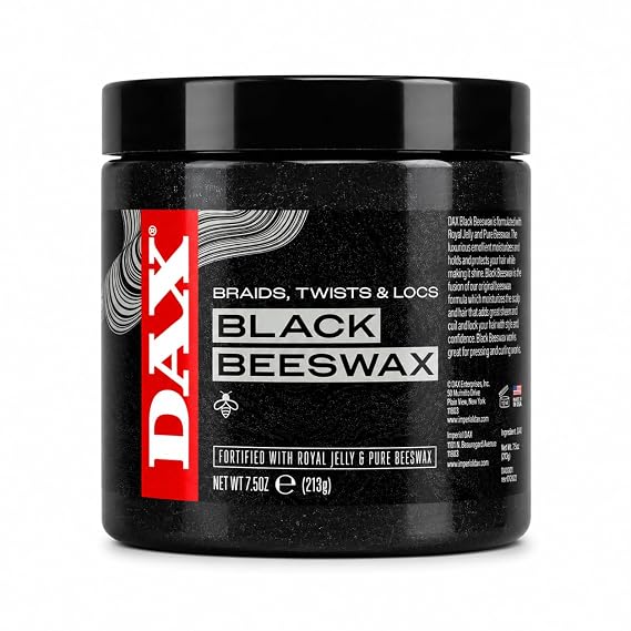 DAX Black Beeswax Hair Wax for Braids, Twists & Locs, 7.5 Oz