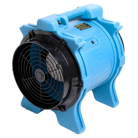 Dri-Eaz Vortex 1.0 HP Ventilation Fan (F174-BLU), Air Mover Blower Fan
