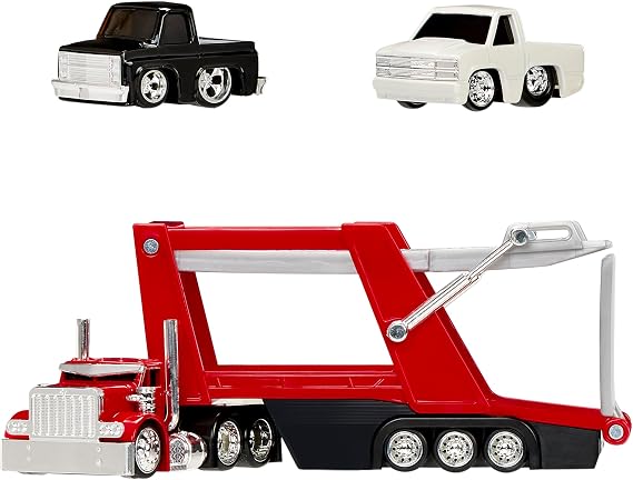 Rig$ Car Carrier with 2 GM Cars, 87 Chevy C10 & 90 Chevy 454 SS