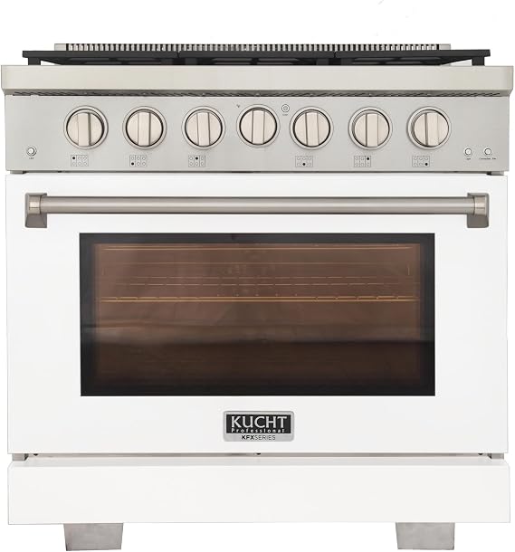 36 in. 5.2 cu. ft. Propane Gas Range and Convection Oven in White with True Simmer Burners