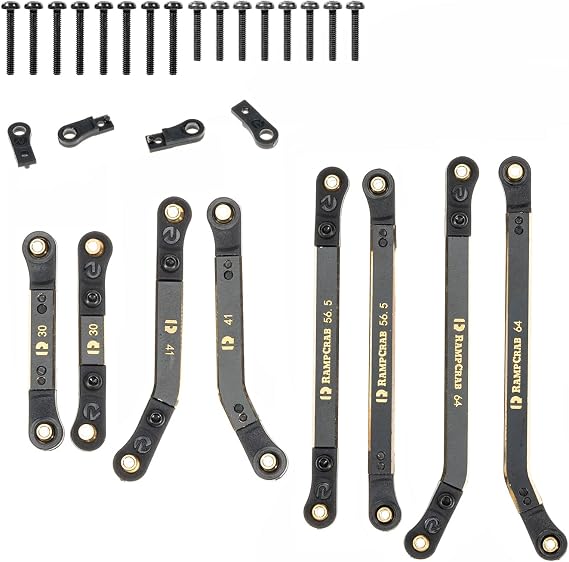 High Clearance Links Set for SCX24 GX 470, Brass Links Set, Upgrade Parts for SCX24, 1/24 RC Crawler Car Upgrade Accessories, Black
