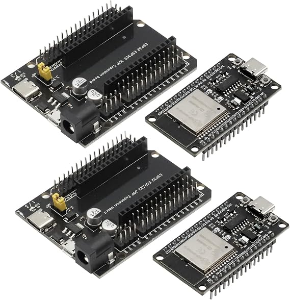 ESP ESPS Development Board 30Pins CH340 2.4GHz WiFi Bluetooth Dual Core for IDE, with ESP 30P DEVKIT V1 Power Supply Board (2 Pieces)