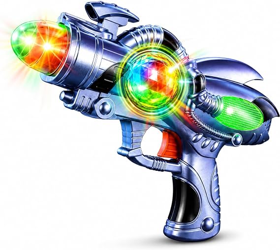 Light Up Toy Space Gun LED Lights & Sound Electric Galaxy Kids Blaster
