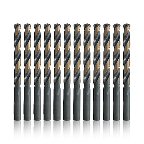 Drill America 3/16" HSS Contractor Grade Black & Gold Split Point Stub Drill Bit