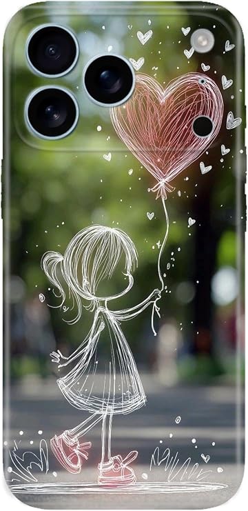 Apple iPhone 17 Pro Max ile Uyumlu Silikon Kılıf, Minik Kız Temalı Desenli, Darbe Emici