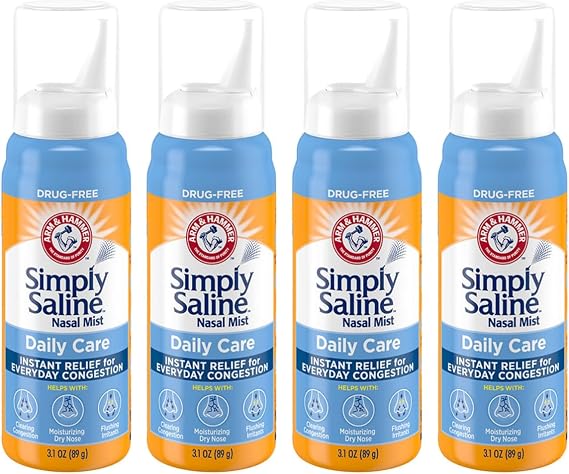 Simply Saline Nasal Mist 3 oz (Pack of 4)