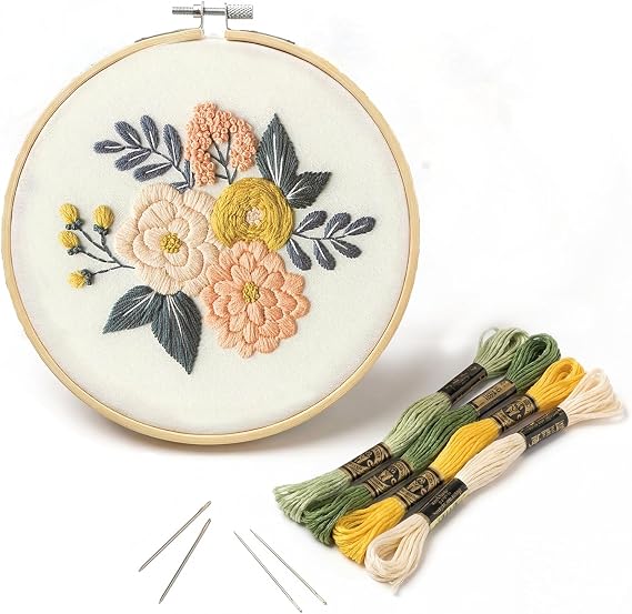 Leisure Arts Mini Maker Embroidery Kit, Pink