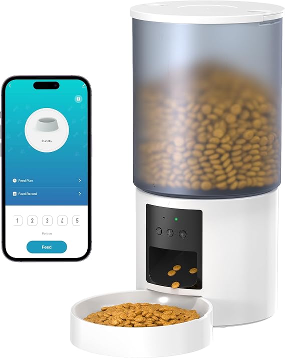 Automatic Cat Food Dispenser 6L: Cat & Dog Feeder for Pets with 1-6 Meals