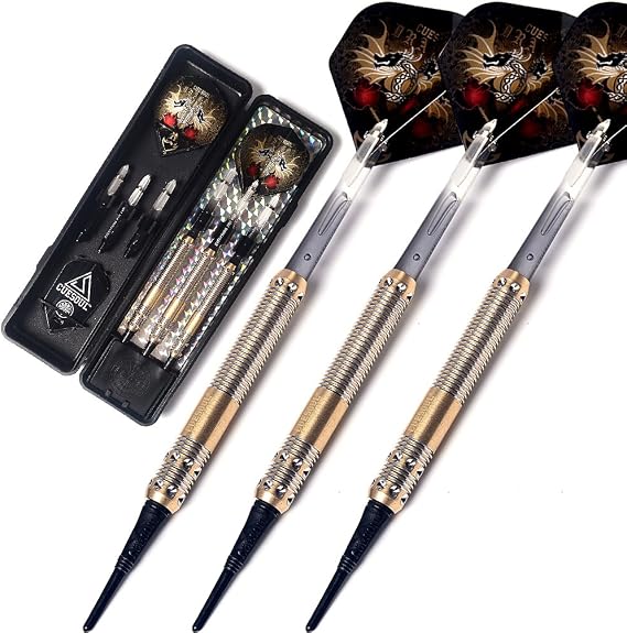 CUESOUL Dragon Series 16 Gram Soft Tip Darts with Slim Dart Case