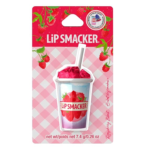 Lip Smacker Summer Refresher Lip Balm, Moisturizing, Collectible Beverage Cup Design, Sheer Finish for Smooth Lips Raspberry Blast