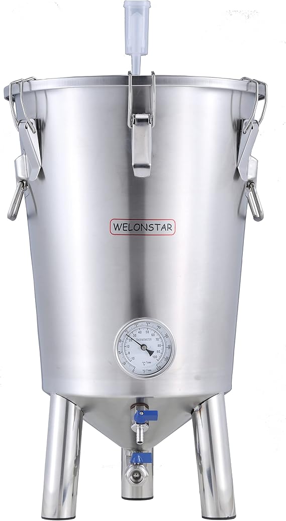 65 Liter Stainless Steel Conical Fermenter Storage Shed for Home Brewing Fermentation Tank Polished Silver 43*43*75cm